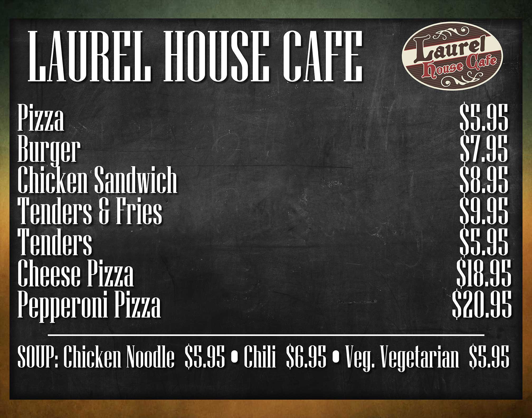 Laurel House Cafe Menu