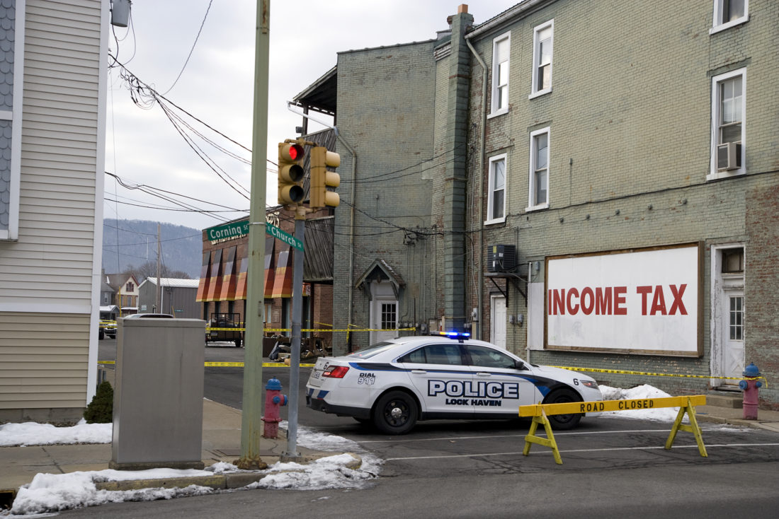 Lock Haven city police cordoned off a section of Corning street at Church Street this morning after a body was reportedly found in an apartment. Police offered no details.